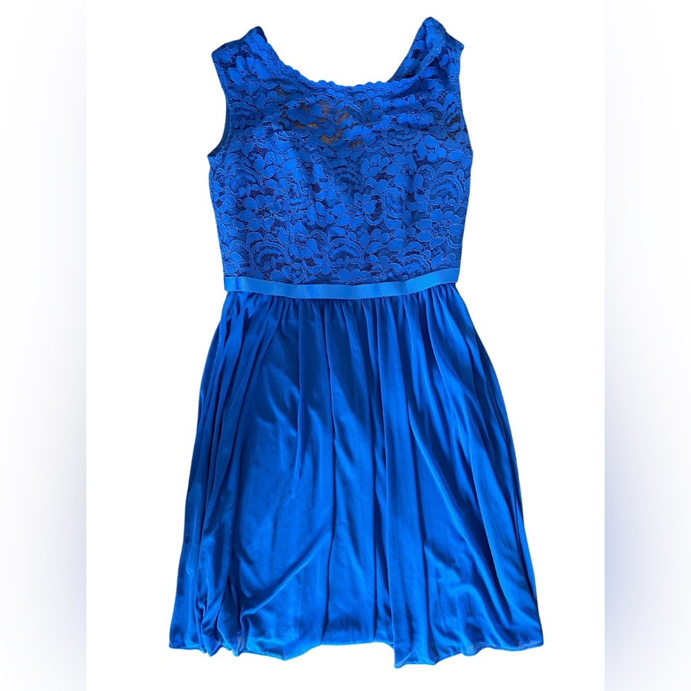 David’s bridal royal blue lace and chiffon Bridesmaid dress - Picture 2 of 7